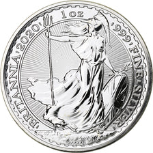 Great Britain, Elizabeth II, 2 Pounds - 1 Oz, Britannia, 2020, London, Silver