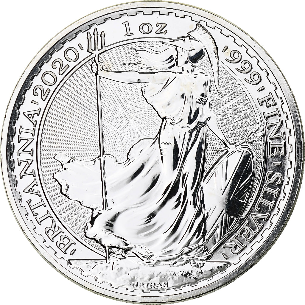 Gran Bretaña, Elizabeth II, 2 Pounds - 1 Oz, Britannia, 2020, London, Plata