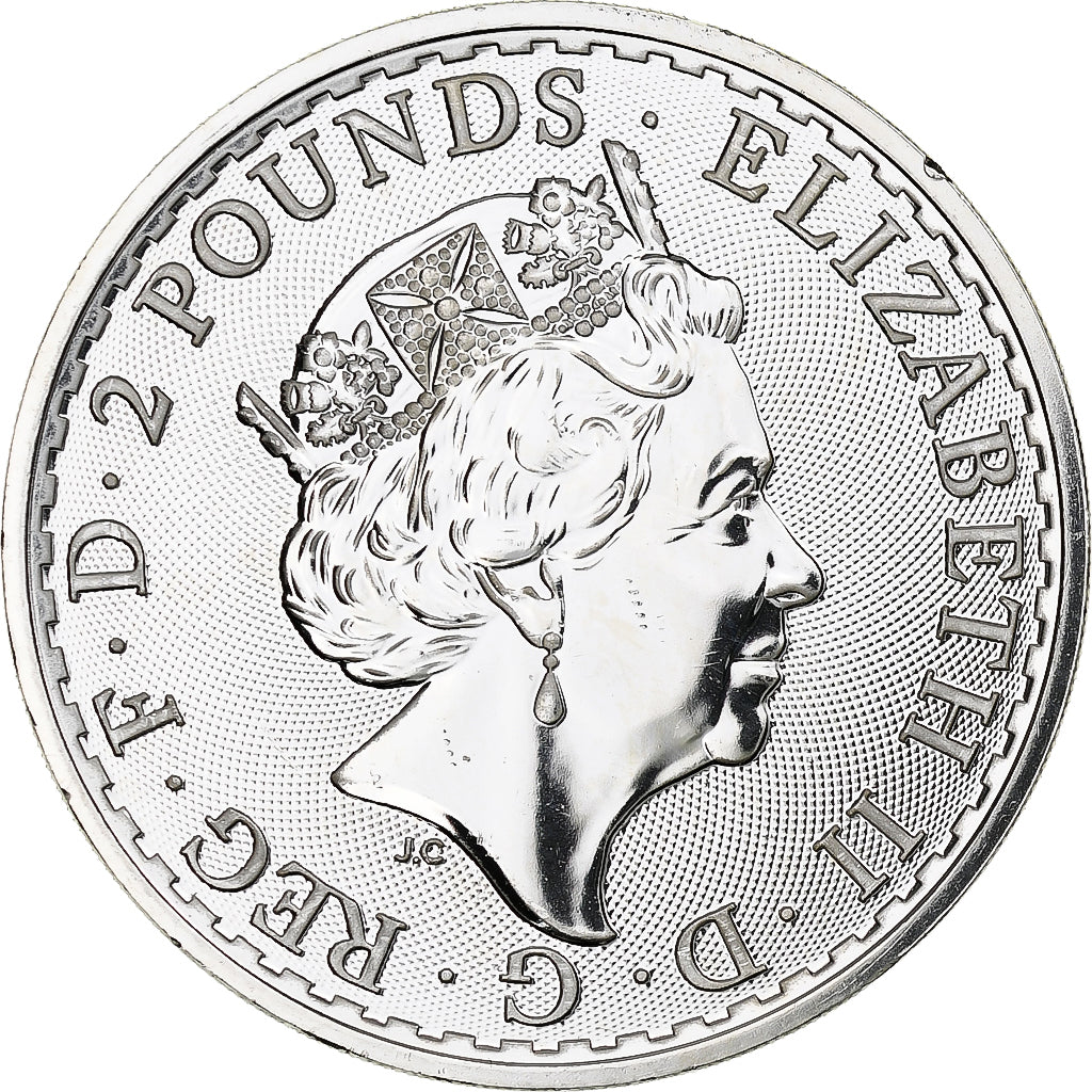 Gran Bretaña, Elizabeth II, 2 Pounds - 1 Oz, Britannia, 2020, London, Plata