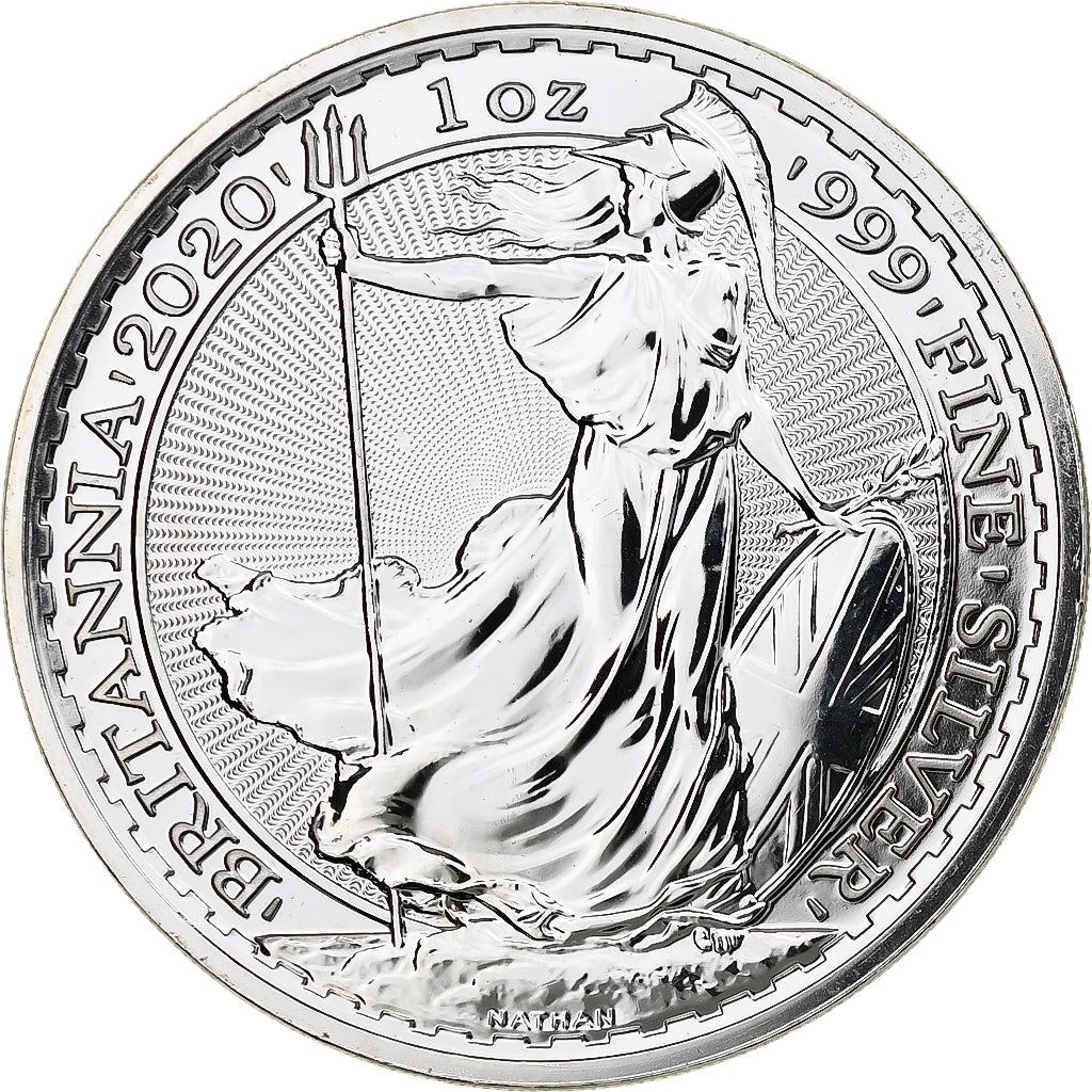 Great Britain, Elizabeth II, 2 Pounds - 1 Oz, Britannia, 2020, London, Silver