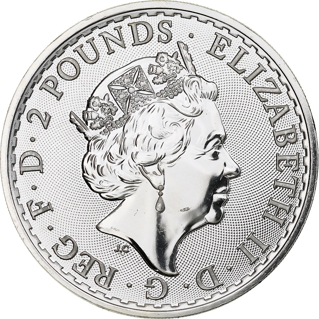 Great Britain, Elizabeth II, 2 Pounds - 1 Oz, Britannia, 2020, London, Silver