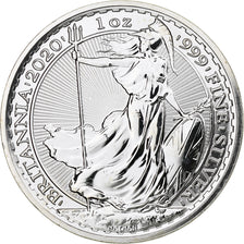 Great Britain, Elizabeth II, 2 Pounds - 1 Oz, Britannia, 2020, London, Silver