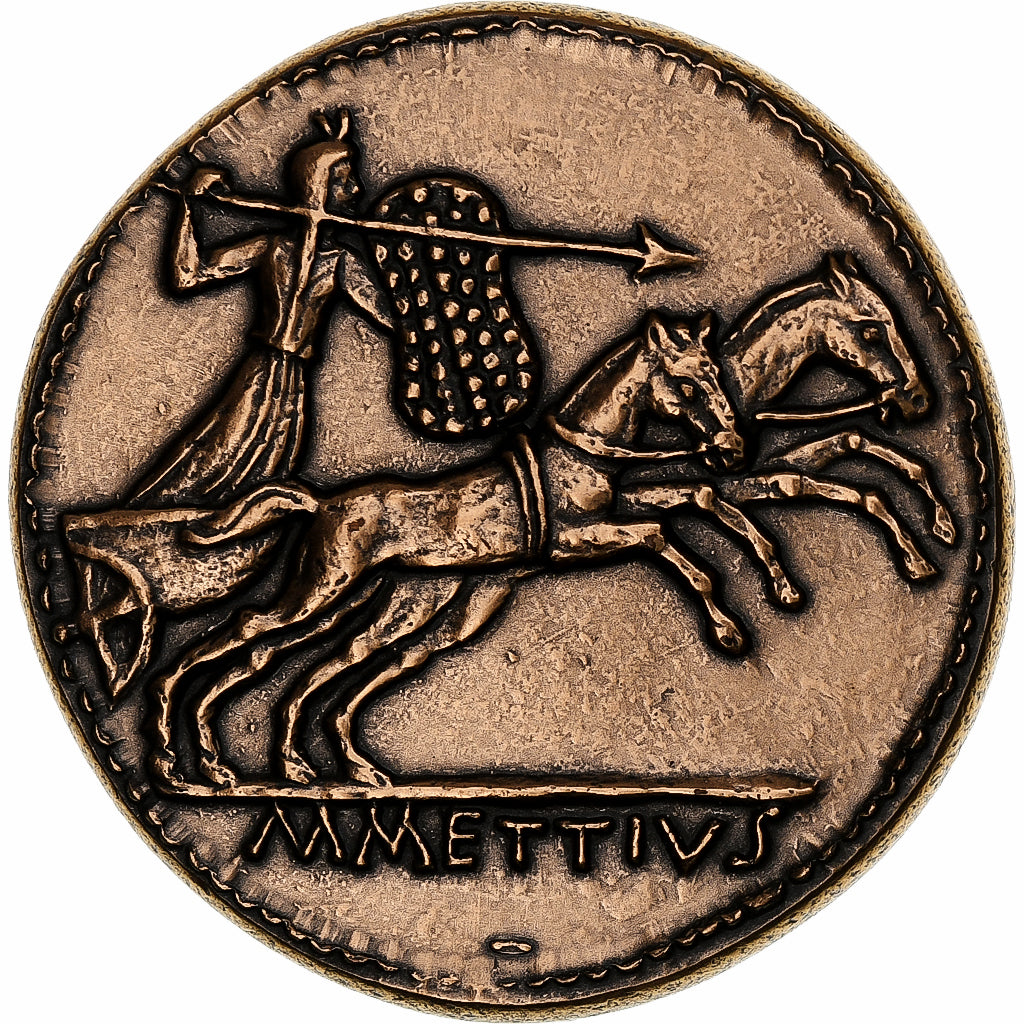França, medalha, Reproduction Monnaie Antique, César, Marc Mettius, n.d.