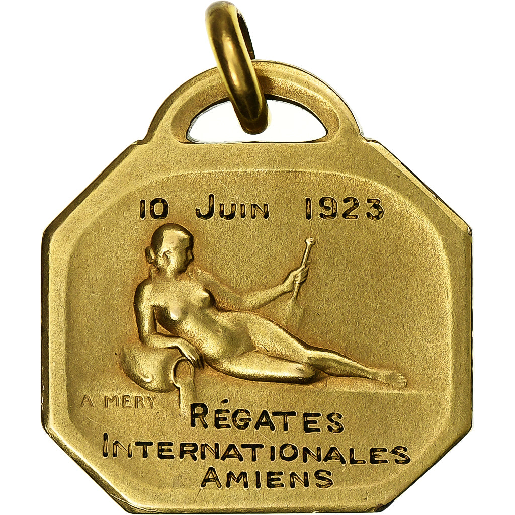France, Medal, Régates Internationales, Amiens, 1923, Brass, Méry, MS(63)