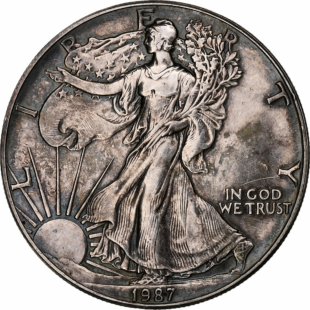 United States, 1 Dollar, 1 Oz, Silver Eagle, 1987, Philadelphia, Silver, MS(64)