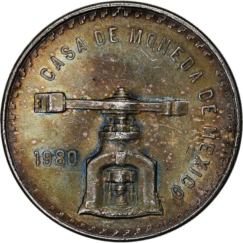 Mexico, 1 Onza, 1980, Mexico City, Silver, MS(60-62)