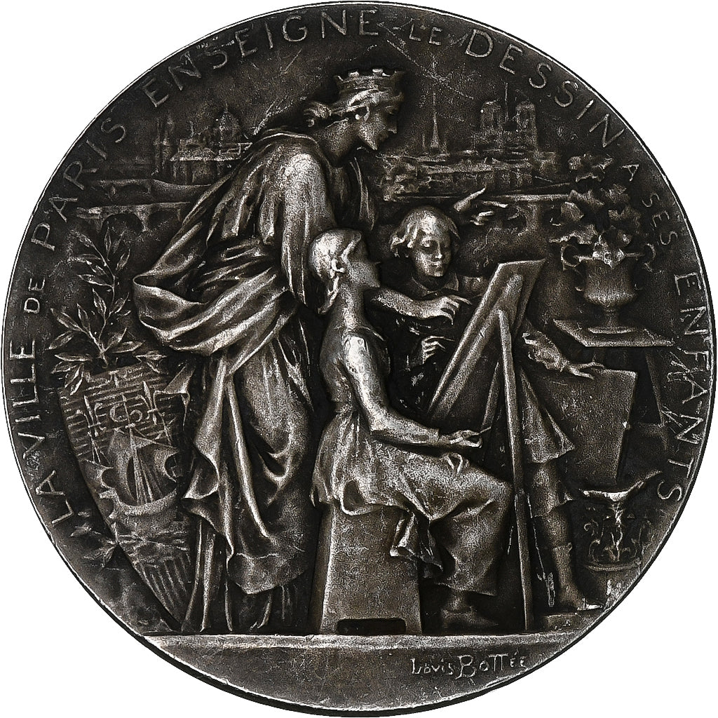 France, Médaille, La Ville de Paris Enseigne le Dessin à ses Enfants, 1896