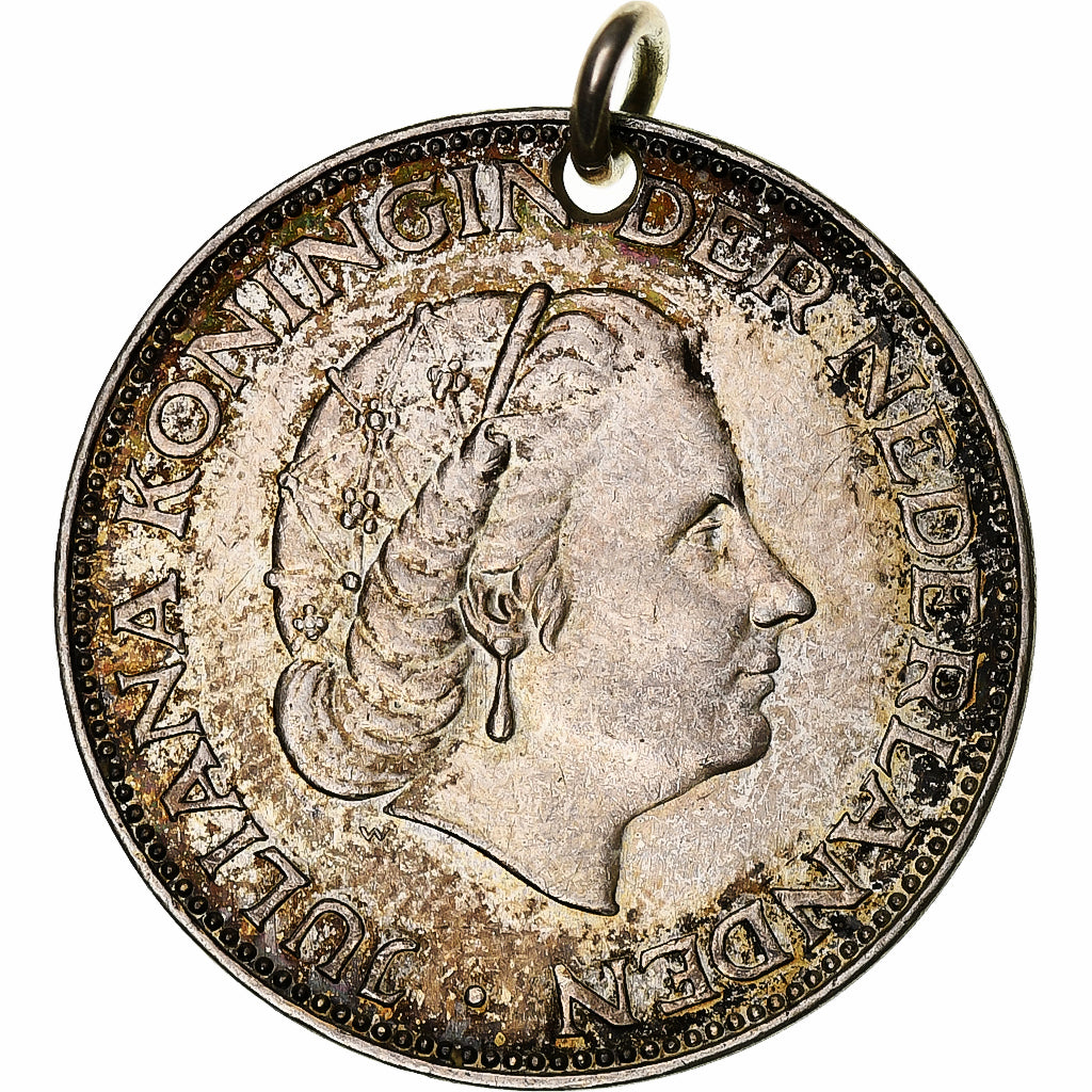 Netherlands, Juliana, 2-1/2 Gulden, 1960, Utrecht, Silver, AU(55-58)