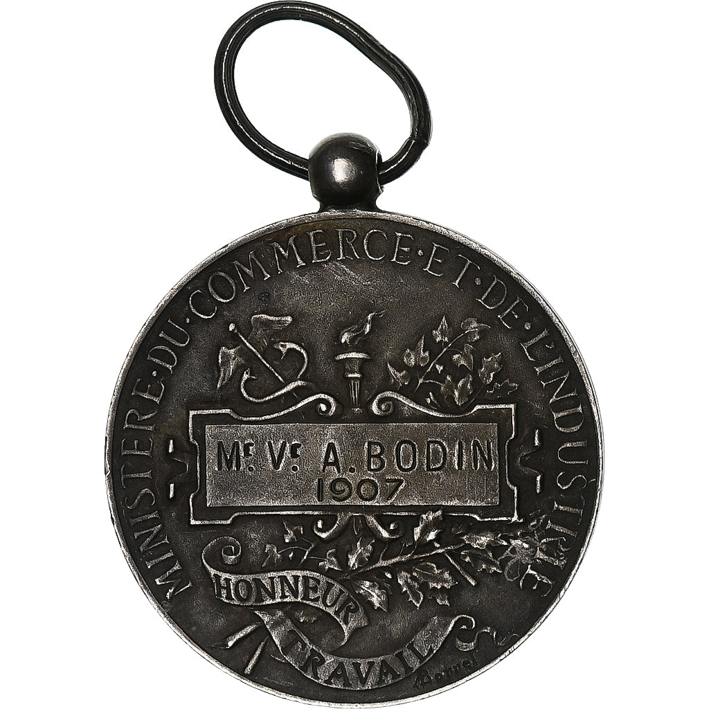 France, Médaille, Ministère du Commerce et de l'Industrie, 1907, Argent