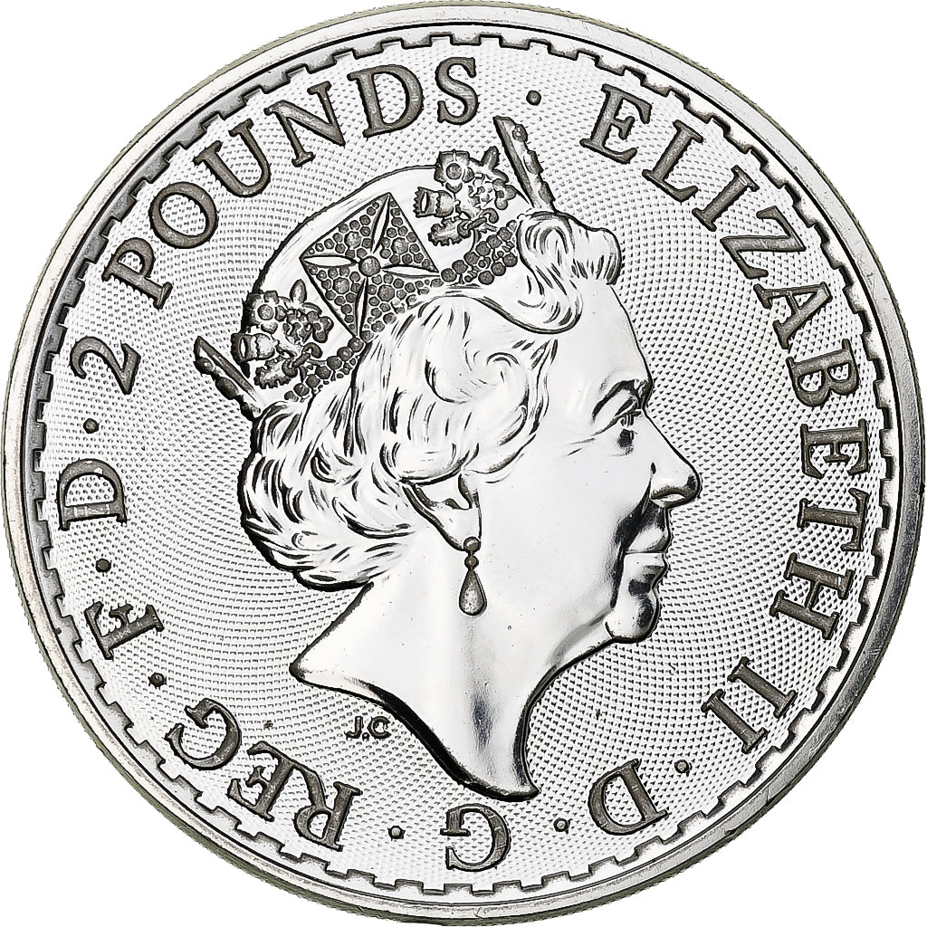 Great Britain, Elizabeth II, 2 Pounds - 1 Oz, Britannia, 2020, London, Silver