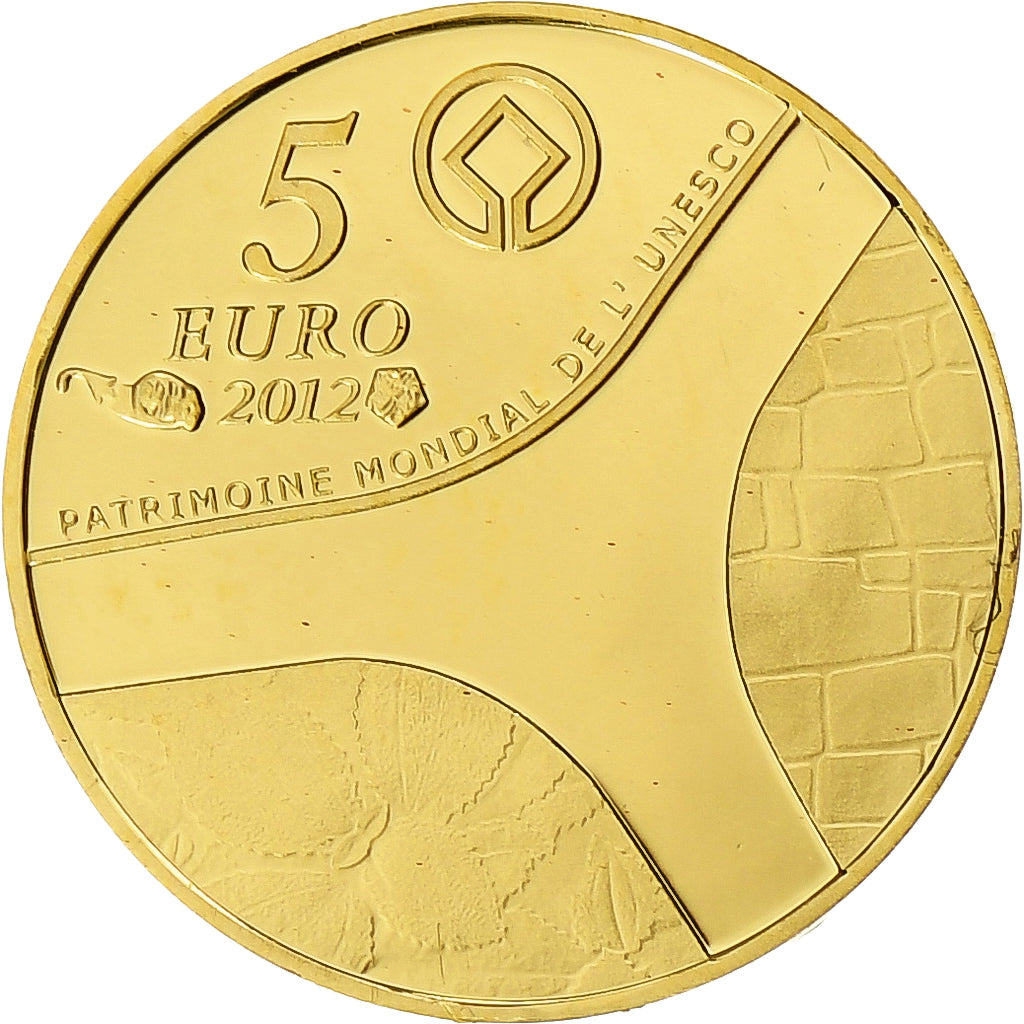 France, 5 Euro, Egypte, Temple d'Abou-Simbel, Proof, 2012, MDP, Gold, MS(65-70)