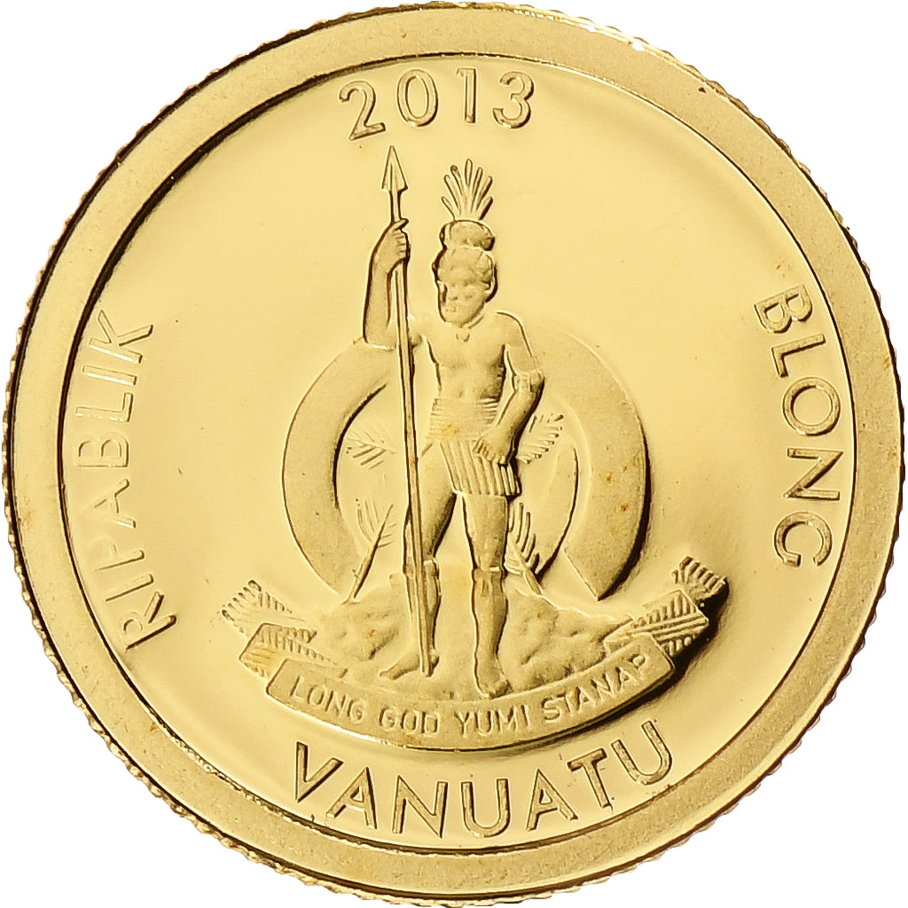 Vanuatu, 10 Vatu, Vitruvian Man, 2013, Proof, Gold, MS(65-70)