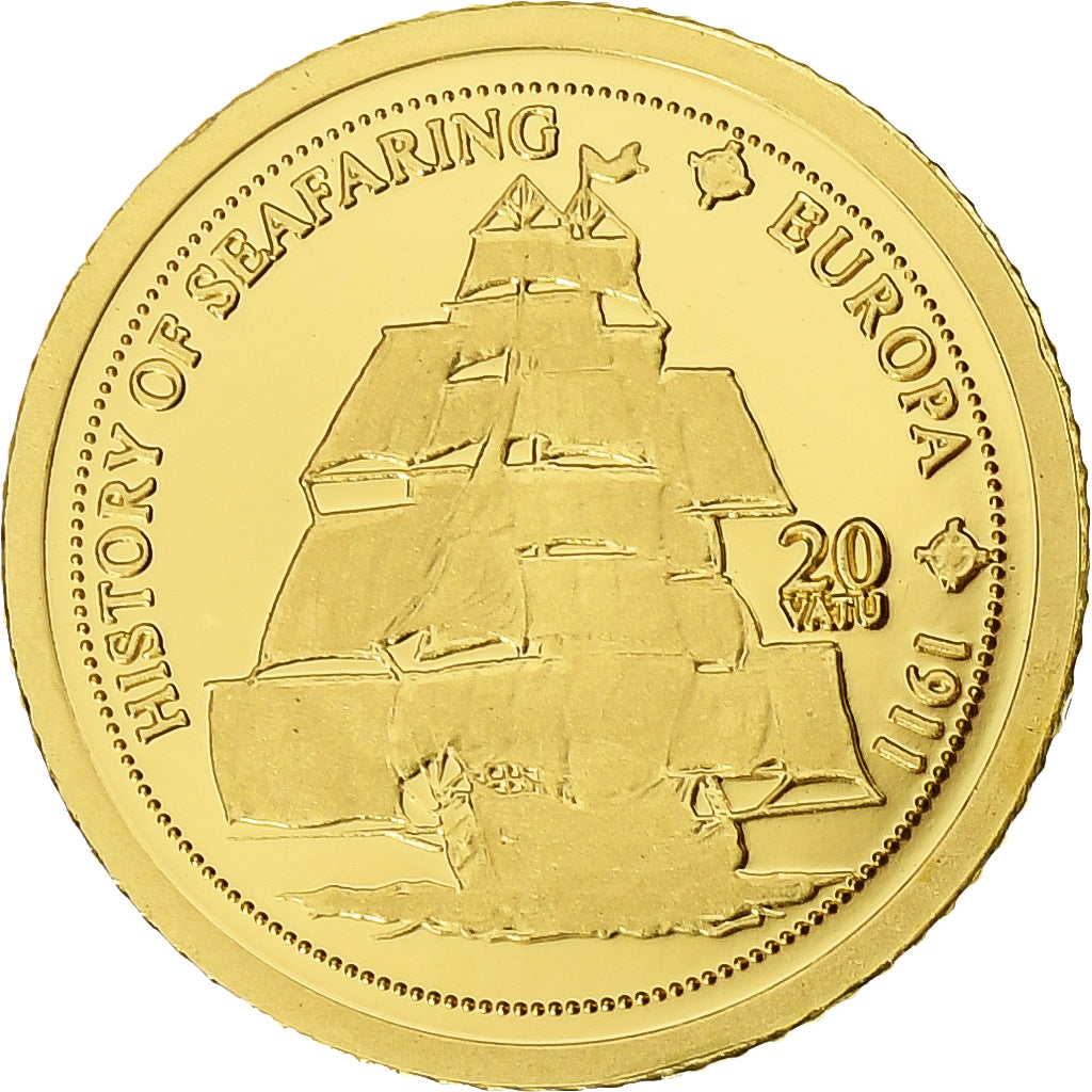 Vanuatu, 20 Vatu, Europa, 2008, Proof, Gold, MS(65-70)