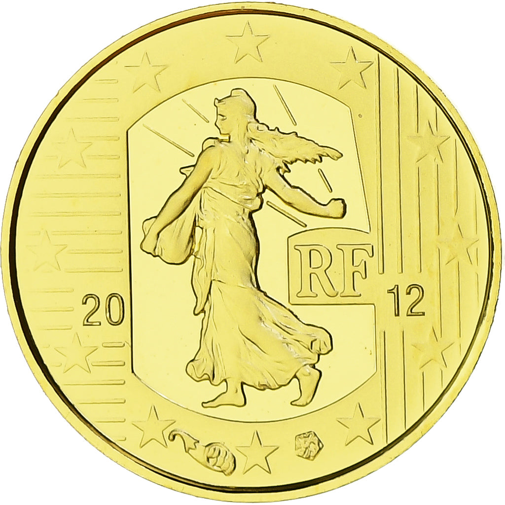 France, 5 Euro, 10 ans de l'euro, BU, 2012, MDP, Gold, MS(65-70)