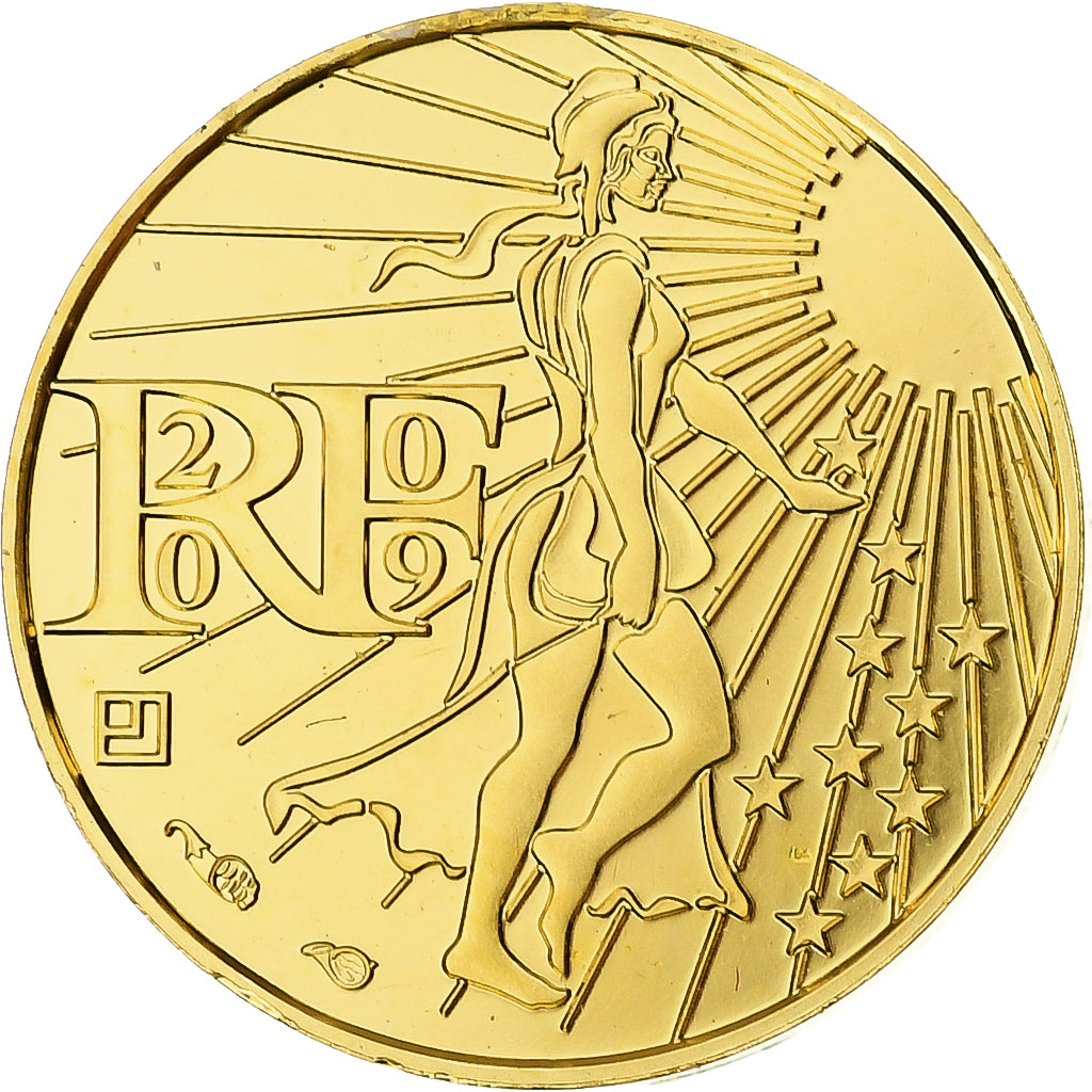 France, 100 Euro, Semeuse, BU, 2009, MDP, Gold, MS(64)