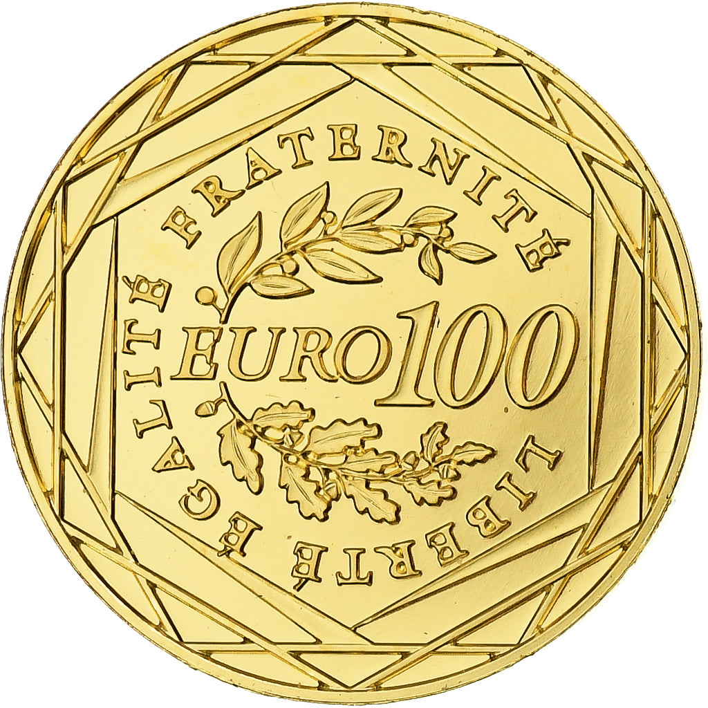 France, 100 Euro, Semeuse, BU, 2009, MDP, Gold, MS(64)