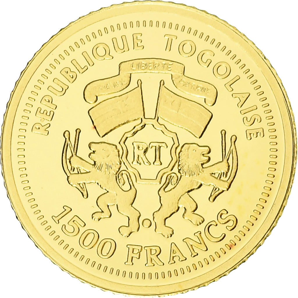 Togo, 1500 Francs, Iconic bust of Nefertiti, 2007, Gold, MS(65-70)