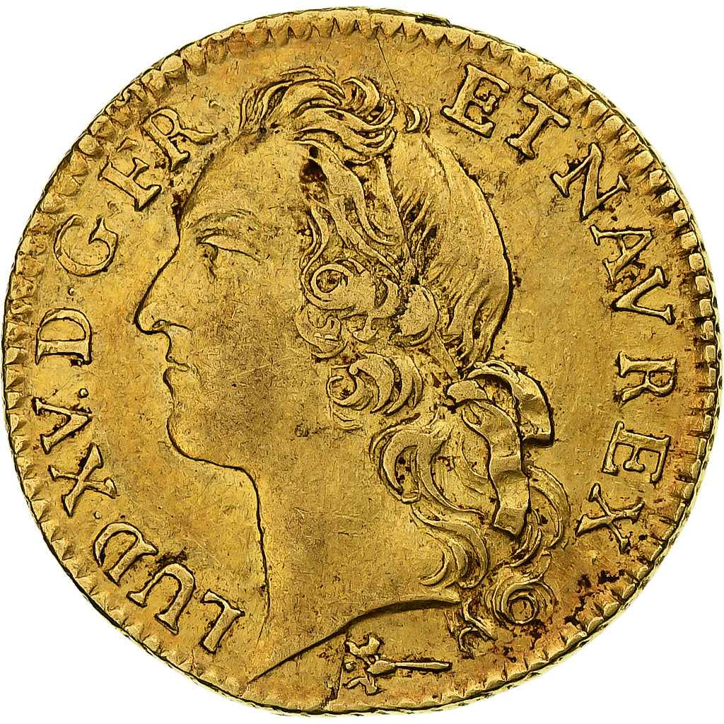 France, Louis XV, louis d'or au bandeau, 1741, Amiens, Gold, EF(40-45)