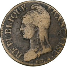 France, 5 Centimes, Dupré, AN 5, Paris, Cuivre, TB, Gadoury:126