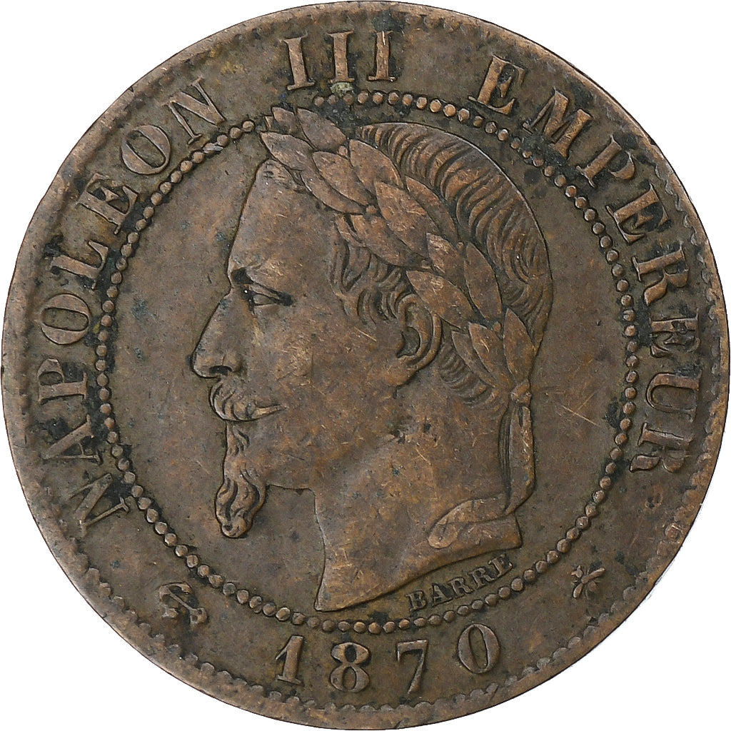 Frankreich, Napoleon III, 1 Centime, 1870, Paris, Bronze, SS+, Gadoury:87