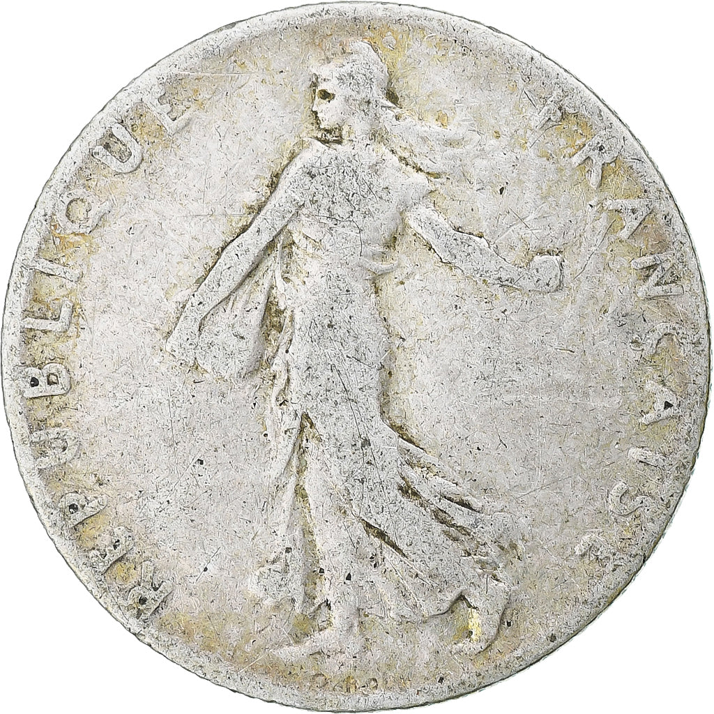 Francia, 50 Centimes, Semeuse, 1902, Paris, Plata, BC+, Gadoury:420