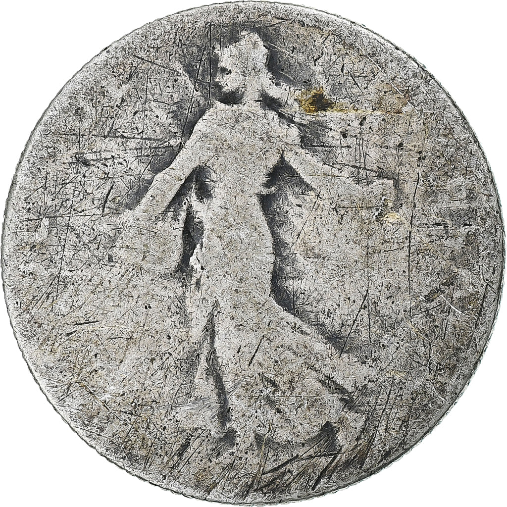 Francia, 50 Centimes, Semeuse, 1912, Paris, Plata, BC+, Gadoury:420