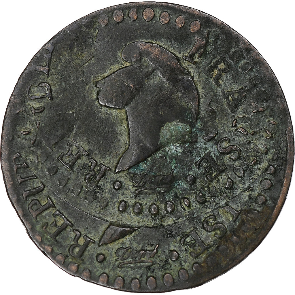 Frankreich, 1 Centime, Dupré, Uncertain date, Paris, Double-strike, Bronze, S+