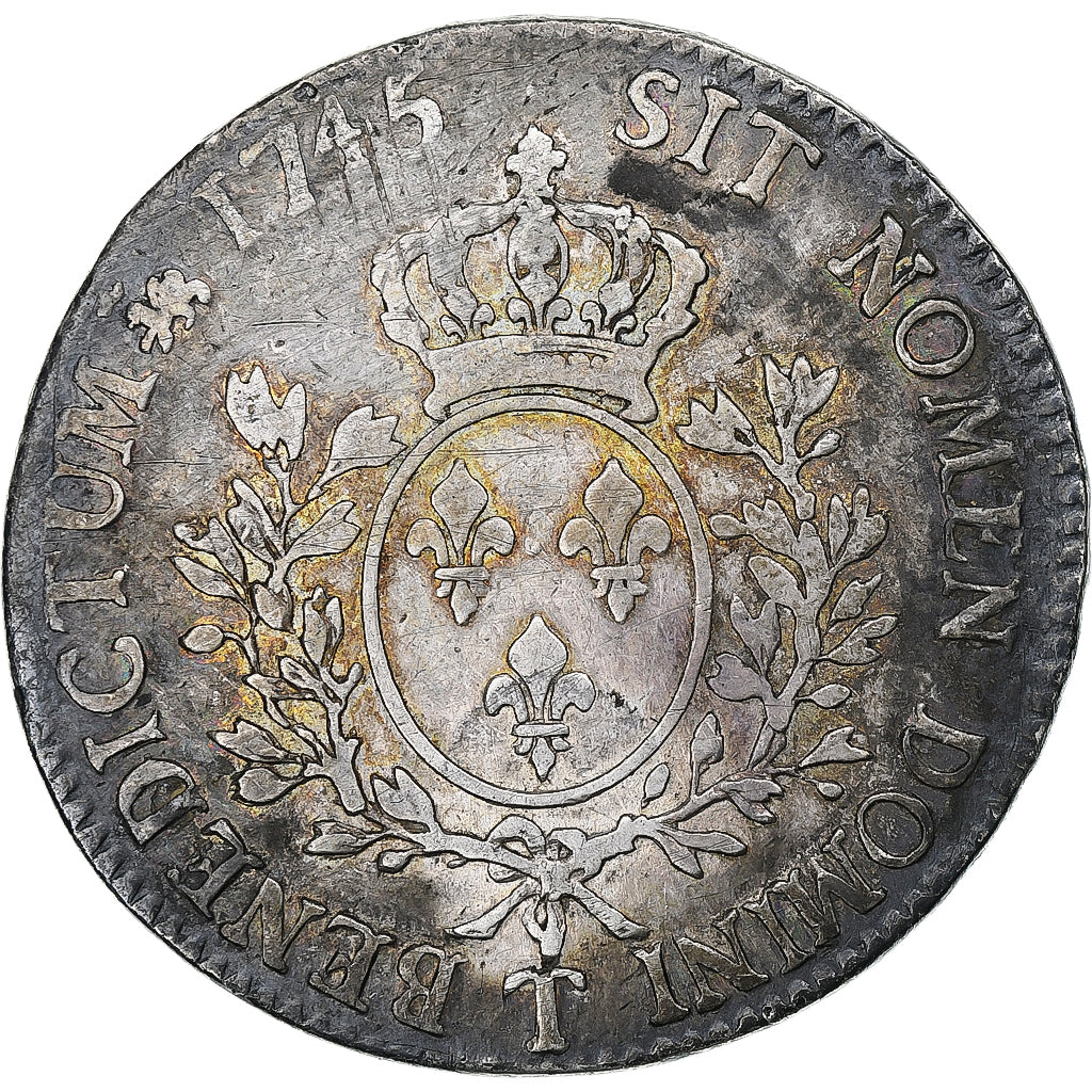 Frankrijk, Louis XV, Écu au bandeau, 1745, Nantes, Zilver, FR+