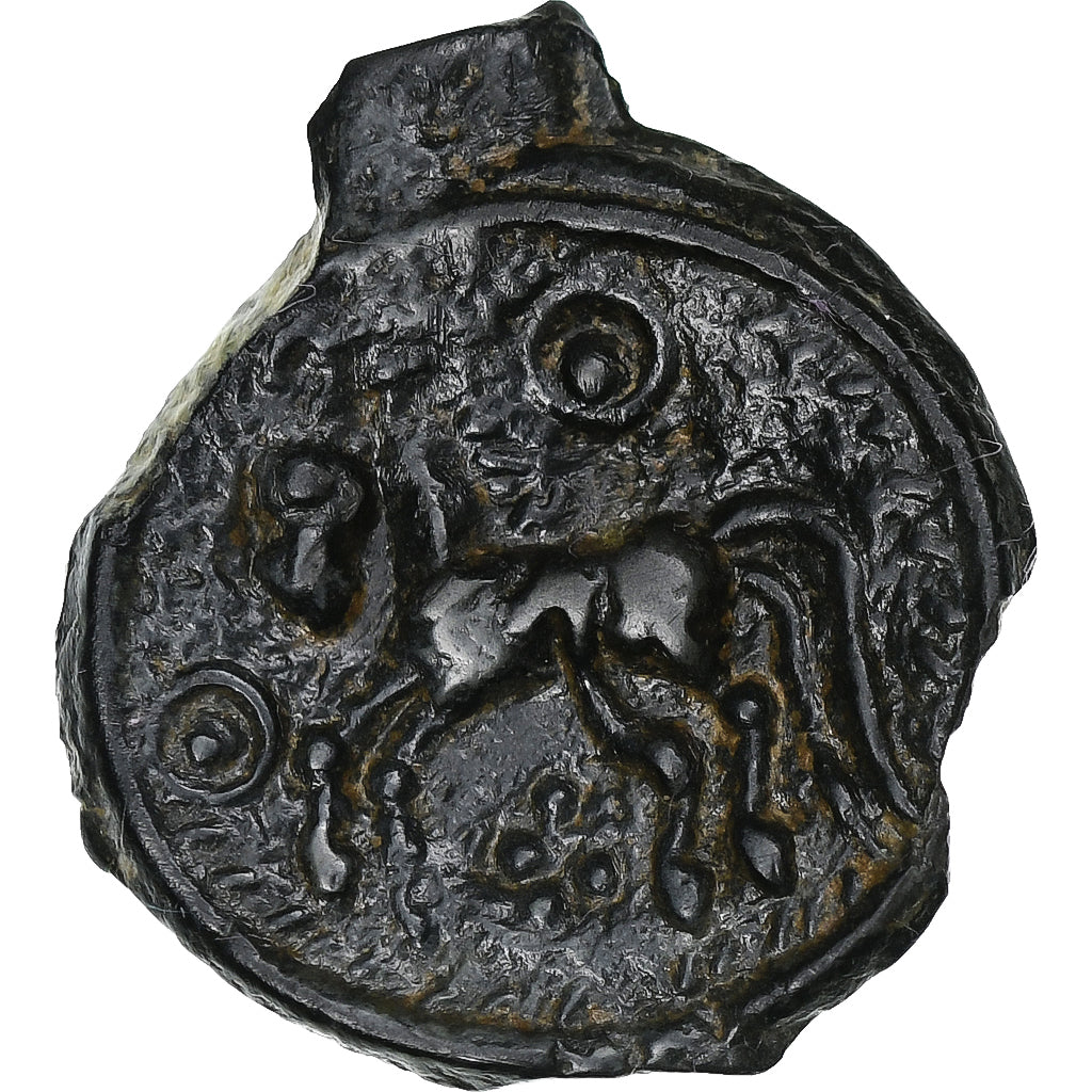 Suessiones, Potin au swastika, c. 60-50 BC, Bronze, AU(50-53), Latour:7873