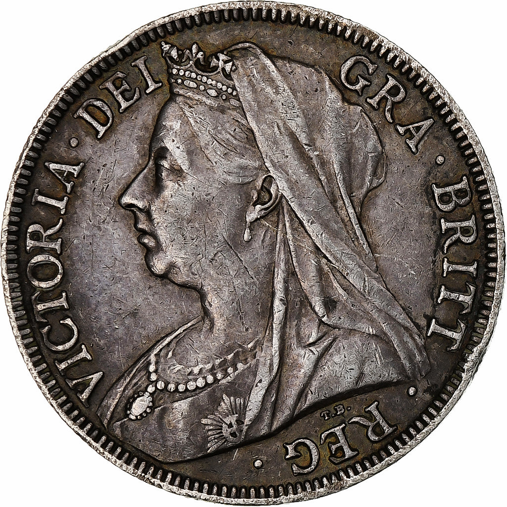 Great Britain, Victoria, 1/2 Crown, 1895, London, Silver, AU(55-58)