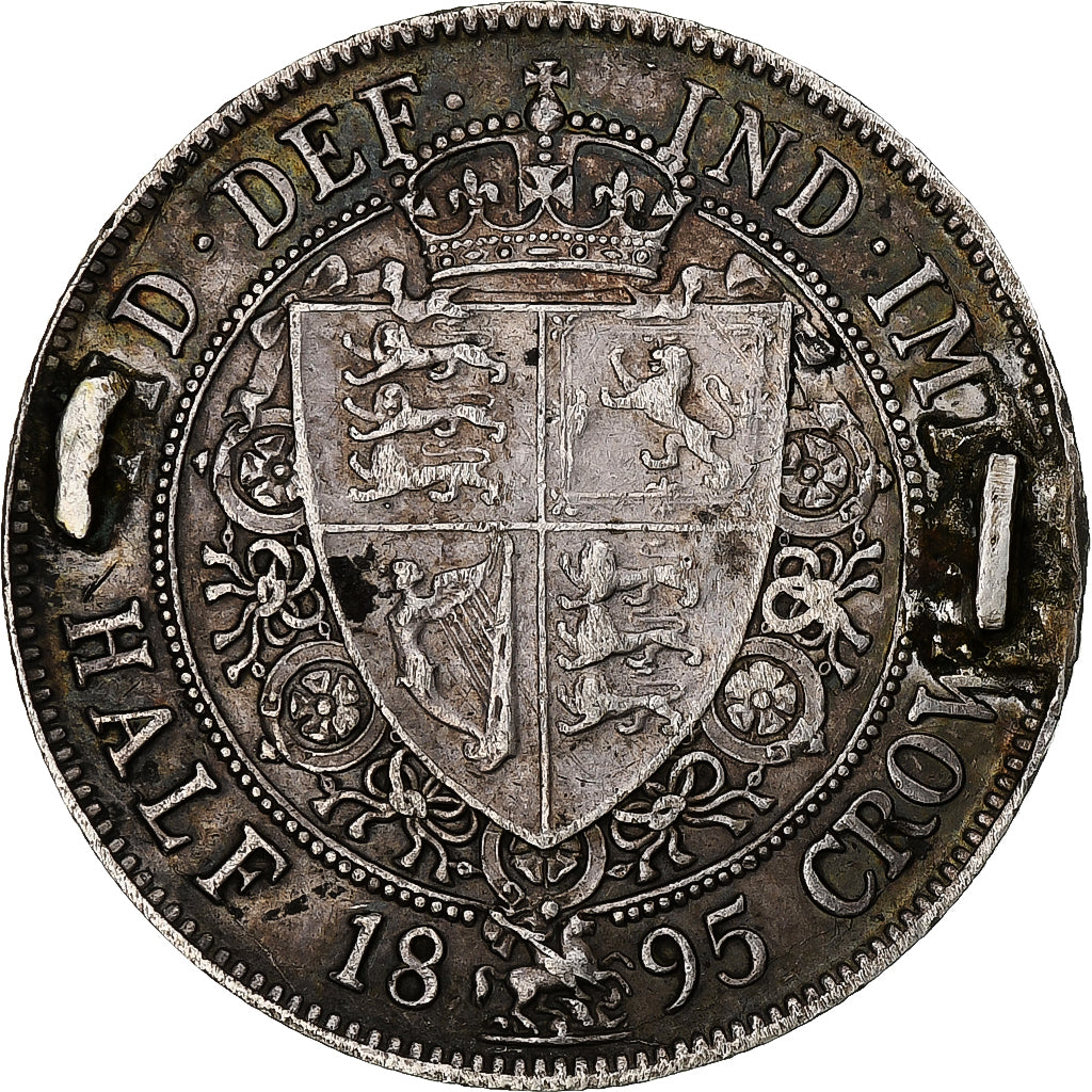 Great Britain, Victoria, 1/2 Crown, 1895, London, Silver, AU(55-58)