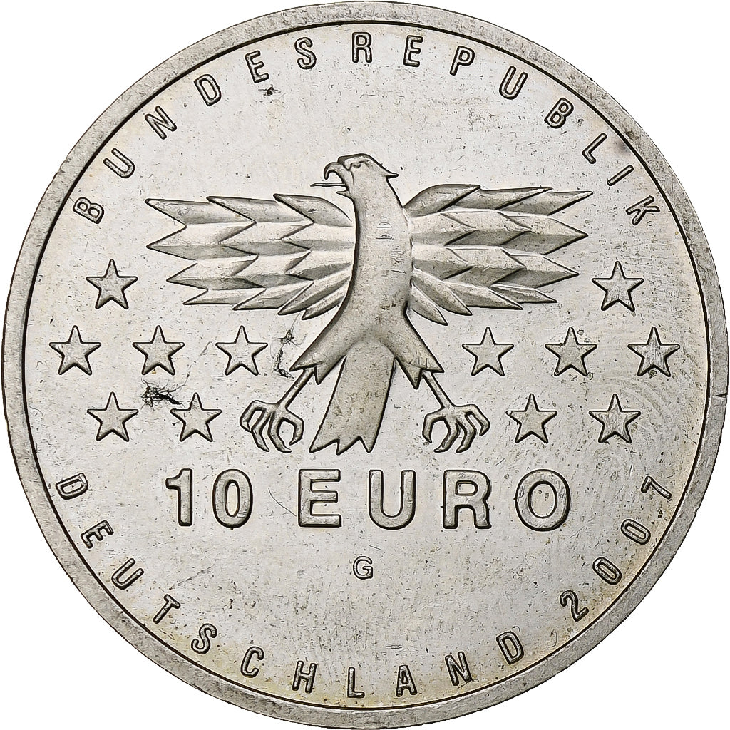 Germany, 10 Euro, Saarland, 2007, Karlsruhe, Silver, MS(63), KM:263