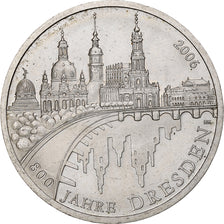 Alemania, 10 Euro, 800 Years of Dresden, 2006, Berlin, Plata, SC, KM:246