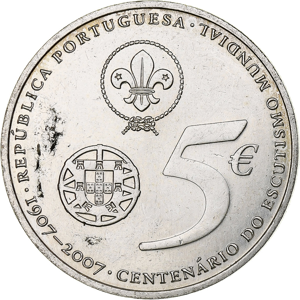 Portogallo, 5 Euro, Scouting, 2007, Argento, SPL