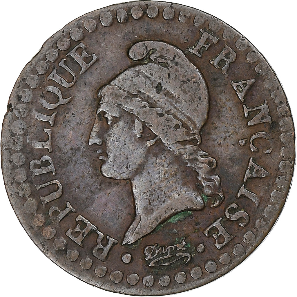Frankreich, 1 Centime, Dupré, AN 7, Paris, Kupfer, S+, Gadoury:76