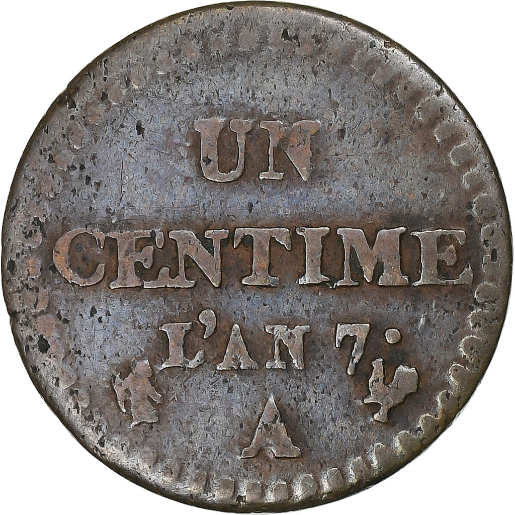 Frankreich, 1 Centime, Dupré, AN 7, Paris, Kupfer, S+, Gadoury:76