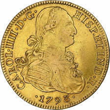 México, Spanish Colony, Charles IV, 8 Escudos, 1793, Mexico City, Oro, MBC