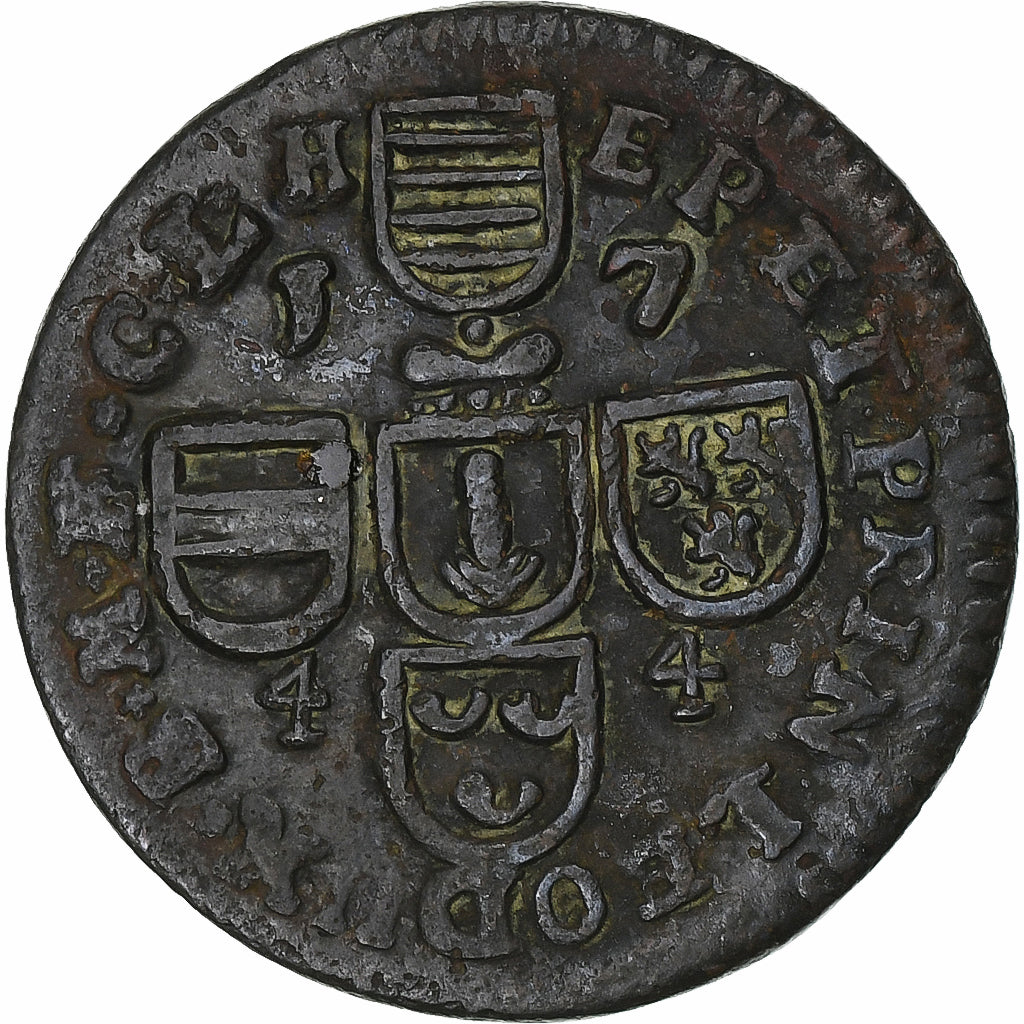Prince-Bishopric of Liège, John Theodore, Liard, 1744, Liege, Copper