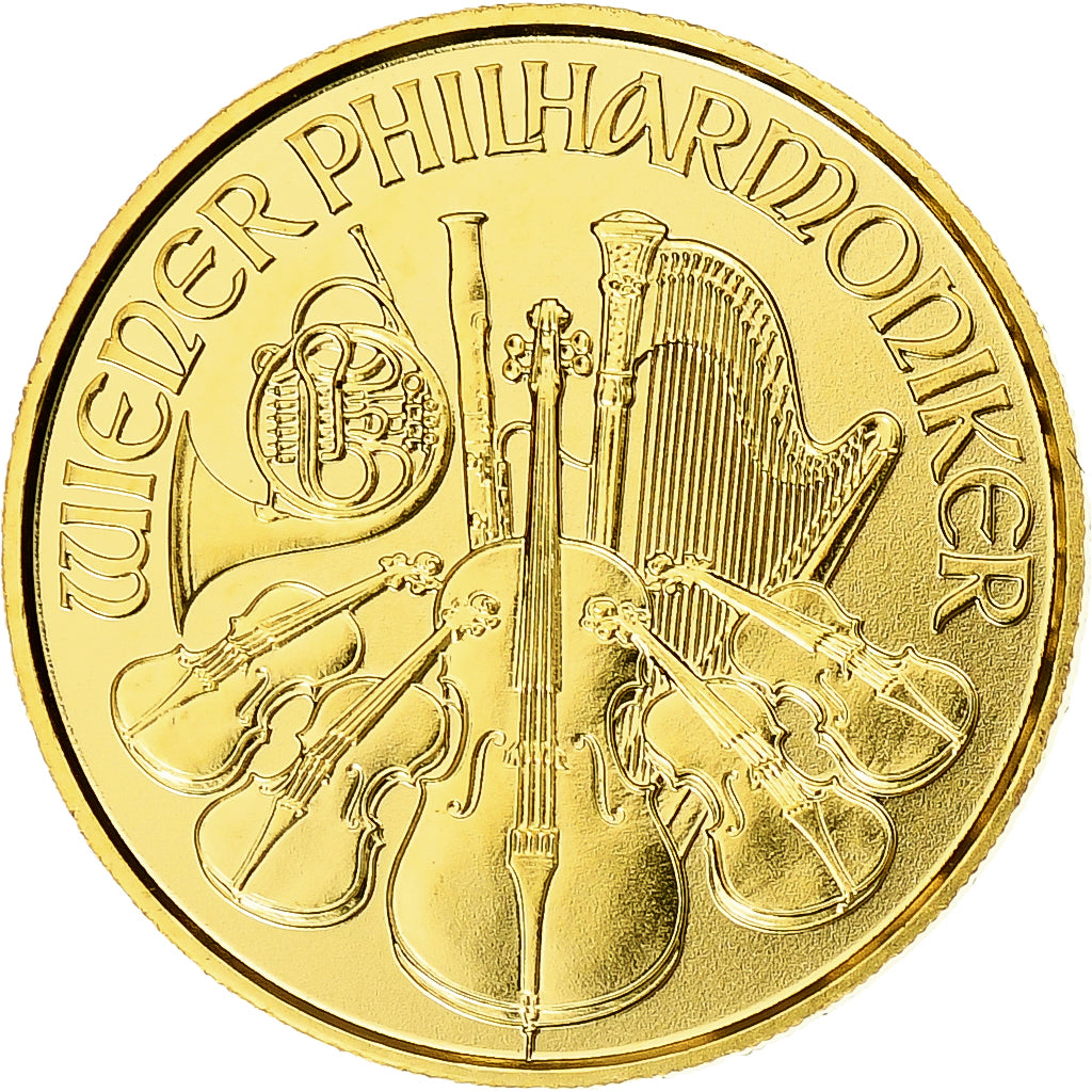 Austria, 4 Euro - 1/25 Oz, Philharmonic Orchestra, FS, 2015, Vienna, Oro, FDC