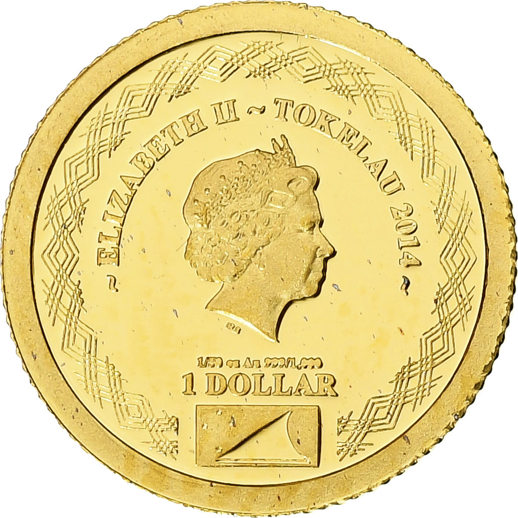 Tokelau, Elizabeth II, Dollar, St. James the Great, 2014, Proof, Gold, MS(65-70)