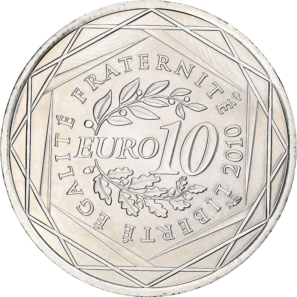 Frankrijk, 10 Euro, Centre, 2010, MDP, Zilver, PR+