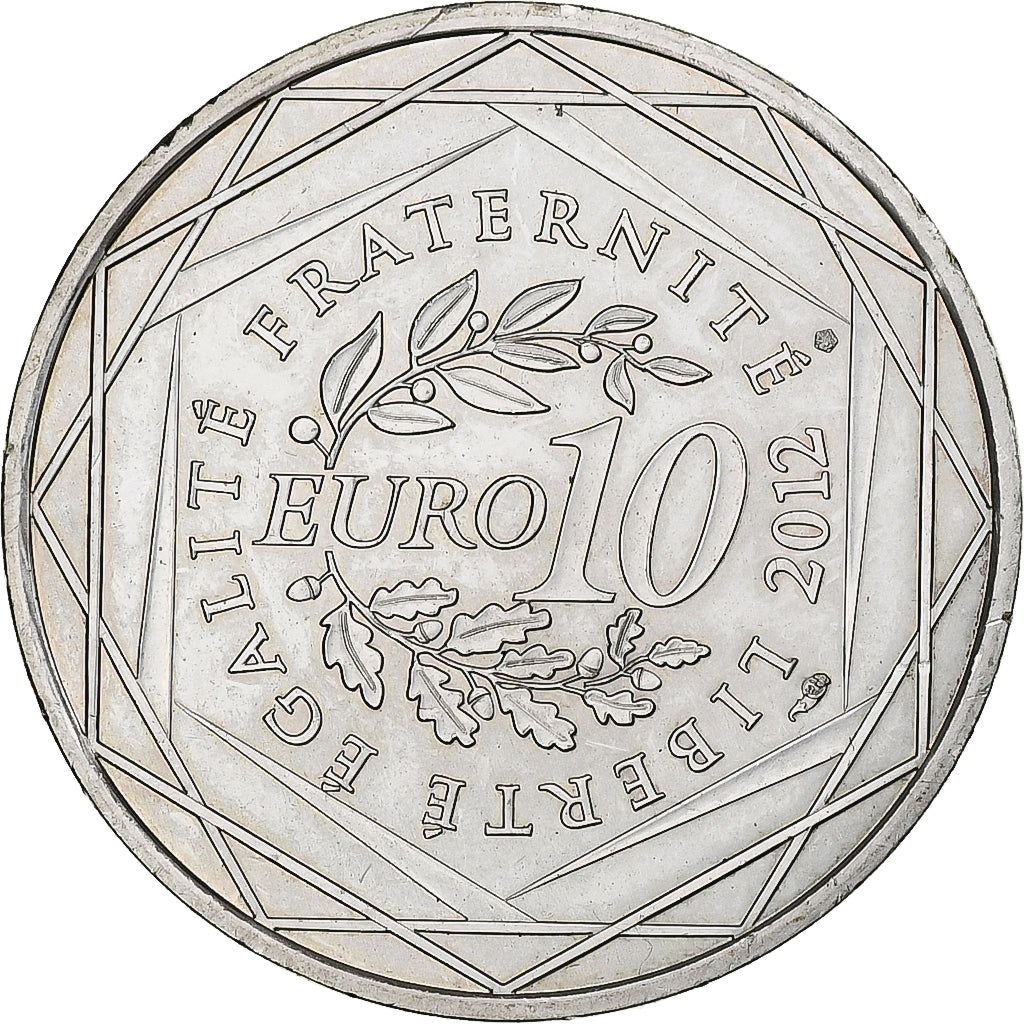 France, 10 Euro, Centre, 2012, MDP, Silver, MS(60-62)