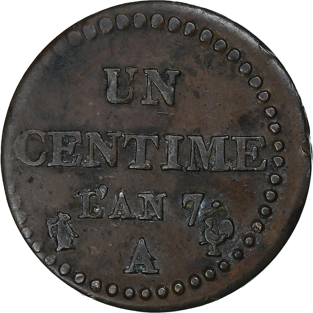 Frankreich, 1 Centime, Dupré, AN 7, Paris, Kupfer, SS, Gadoury:76
