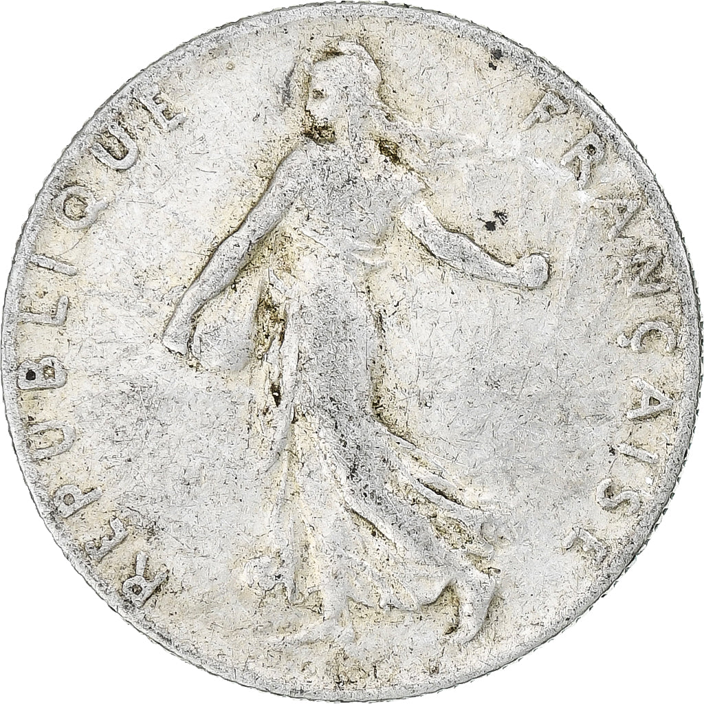 Francia, 50 Centimes, Semeuse, 1915, Paris, Plata, MBC, Gadoury:420, KM:854