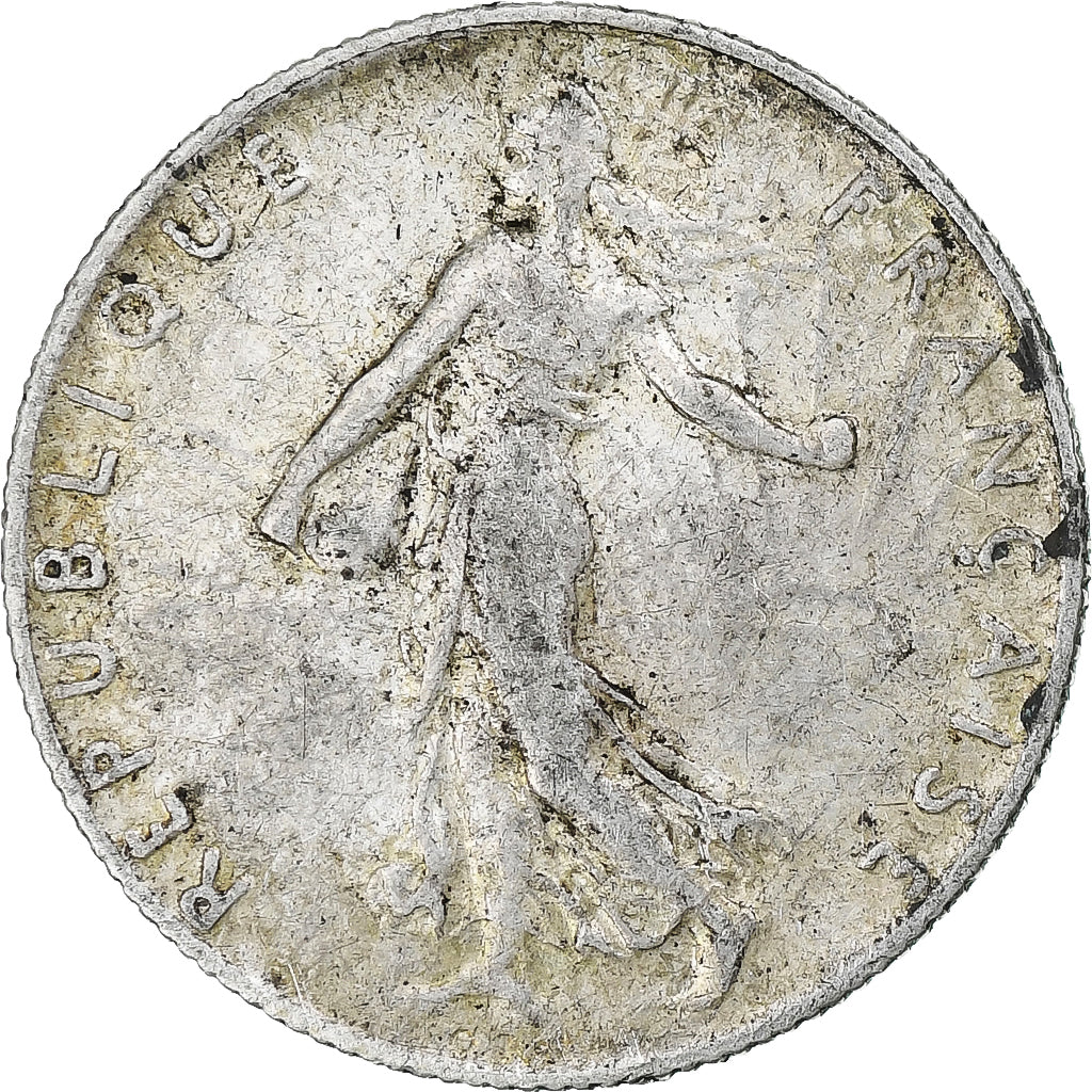 Francia, 50 Centimes, Semeuse, 1916, Paris, Plata, MBC, Gadoury:420, KM:854