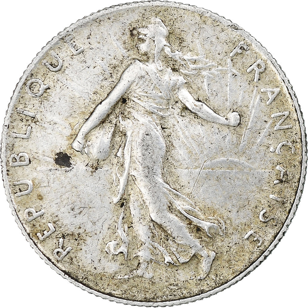 France, 50 Centimes, Semeuse, 1917, Paris, Silver, AU(50-53), Gadoury:420
