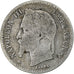 Francia, Napoleon III, 50 Centimes, 1866, Paris, Plata, BC+, Gadoury:417