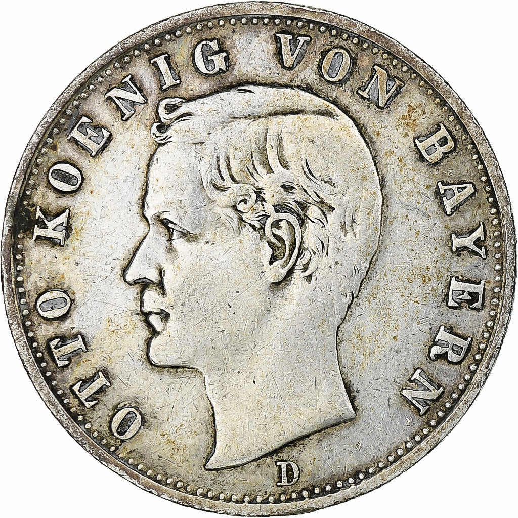Allemagne, BAVARIA, Otto, 2 Mark, 1902, Munich, Argent, TB+