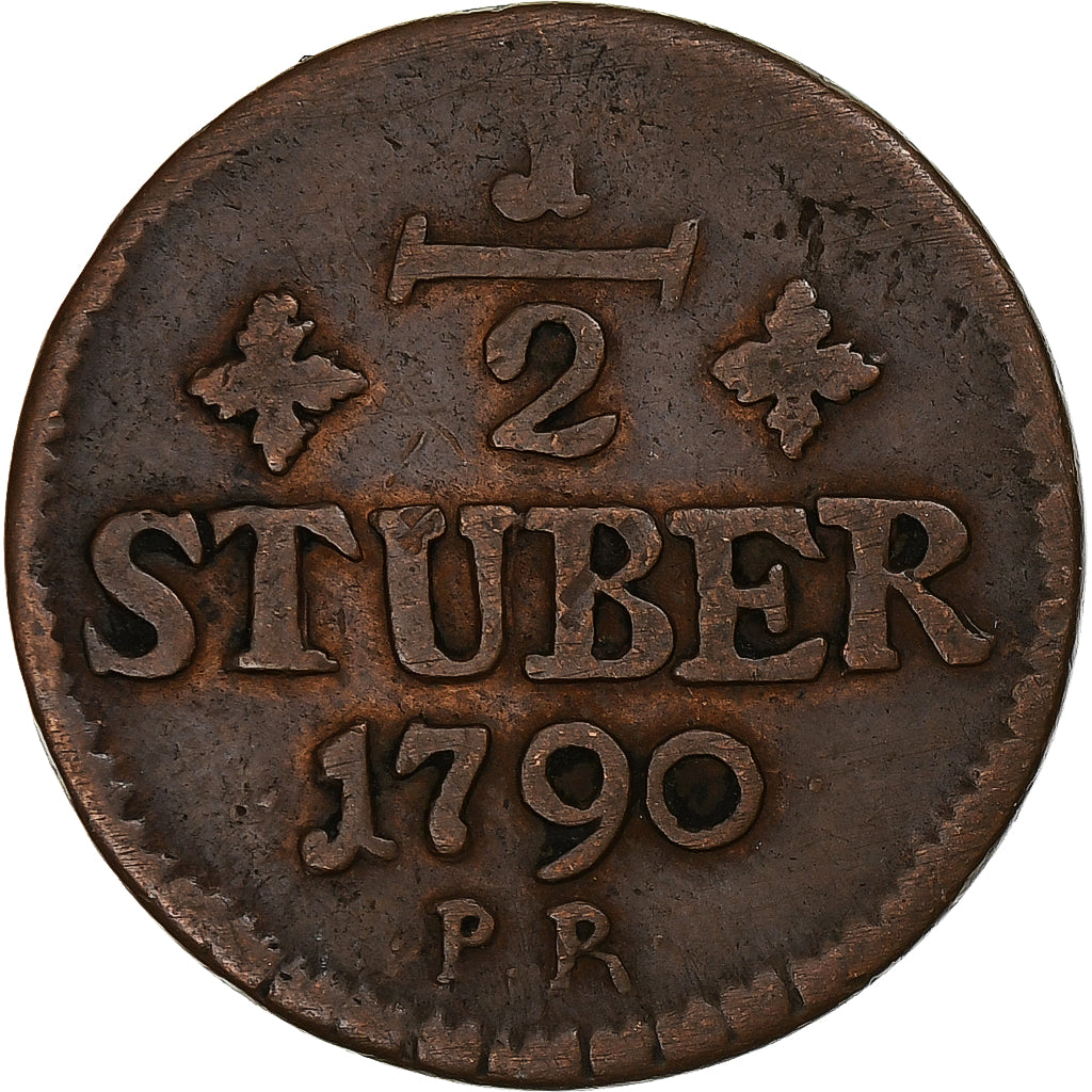Germania, JULICH-BERG, Karl Theodor, 1/2 Stüber, 1790, Juliers Berg, Rame, MB+