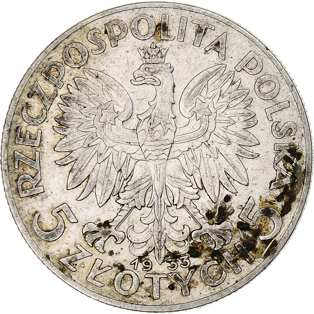 Poland, 5 Zlotych, 1933, Warsaw, Silver, AU(50-53)